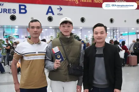 GEA students and families before departure to Korea, 2026
